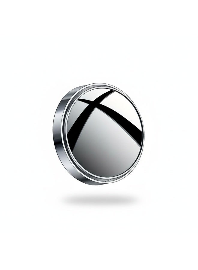 MTZ 2Pcs Car Blind Spot Mirror - 360° Rotatable Adjustable HD Glass Convex Rear View Mirror for Universal Cars, SUVs, and Trucks - Rimless Wide Angle Parking Auxiliary (Silver) - Image 1